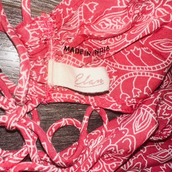 Elan Rochelle Elegant High Slit Coral Paisley Maxi Dress - Picture 5 of 7